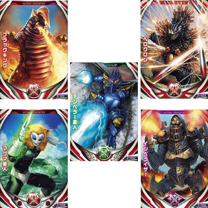 欧布奥特曼怪兽卡片 布莱克王 玛格玛星 巴尔坦星 帝国星人战斗卡