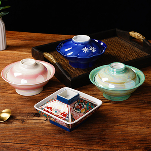 日式盖饭碗创意陶瓷米饭碗特色鳗鱼饭碗多用碗家用糖水碗四方盖碗