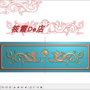 257精雕图双龙戏珠二龙戏珠草龙围板抽屉抽斗仓板jdp浮雕雕刻图