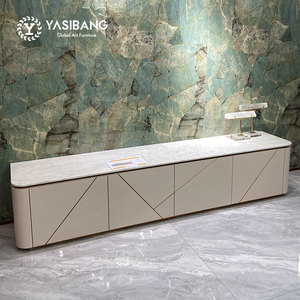 现代简约意式轻奢天然大理石电视柜2米地柜客厅大户型电视机柜