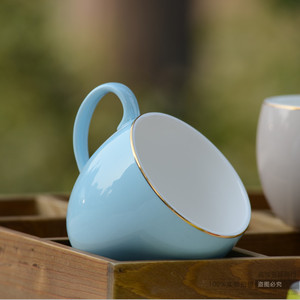 雅诚德炫彩艾乐杯陶瓷杯子创意情侣杯咖啡杯水杯牛奶杯多色QQ杯子