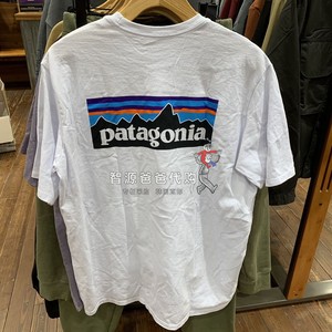 23新Patagonia巴塔哥尼亚P-6 Logo男士再生棉短袖T恤圆领韩国直邮