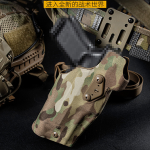 GLOCK带灯战术枪套6354DO快拔套格洛克G17腰套+X300下挂灯通用P1