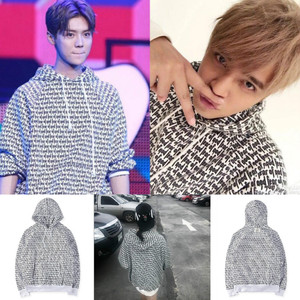 代购鹿晗同款fear of god fog卫衣满印log套头o帽衫外套情侣款潮