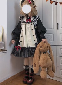 现货大码小魔女lo裙捣蛋娃娃lolita十三目原创新款op长袖doll感