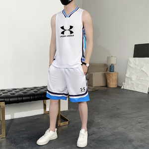 安德玛篮球服套装男背心球服美式球衣速干运动训练夏季队服短裤装
