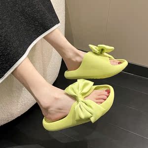 日本代购gp个性蝴蝶结拖鞋女生夏季外穿吸睛街拍ins潮踩屎感凉拖