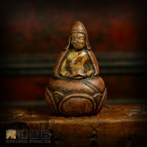 西藏清早期大乐莲师红喇嘛佐钦玛朵老佛像摆件擦擦佛收藏包邮