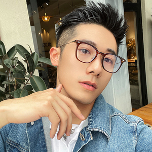 文艺复古茶色眼镜框男士方形小框斯文港风防蓝光近视眼镜框男女潮