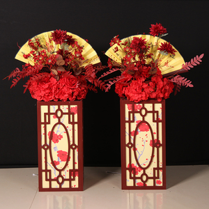 中式婚礼路引灯木棉梅花发光立柱摆件布置花柱新款结婚庆道具路引