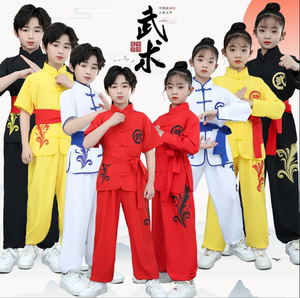 儿童武术表演出服中国风男女太极训练功比赛服中小学生运动会服装