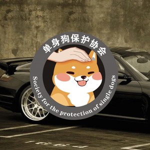 单身狗保护协会车贴汽车油箱盖后窗车门搞笑创意防水防晒贴纸
