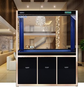 sobo松宝中大型玻璃鱼缸80cm水族箱1米底部过滤带柜1.2米客厅龙鱼