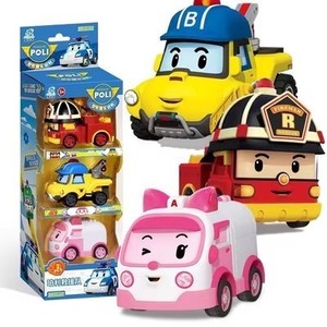 变形警车机器人珀利警长救援队儿童玩具车Poli玻利波利警察6全套
