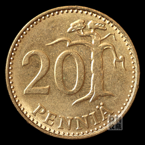 满30包邮芬兰20芬尼1984年皇冠狮子树23mm欧洲外国硬币钱币外币