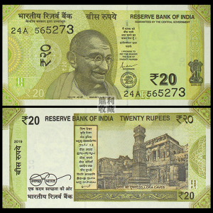 满30包邮 印度20卢比 2019年 纸币亚洲外国钱币外币收藏全新纸钞
