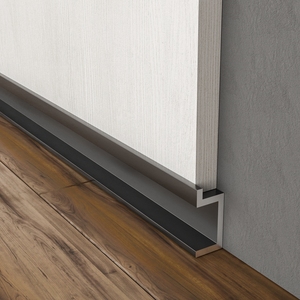 持雍金属踢脚线暗装地脚线角线墙板收口墙面贴隐藏扫脚线瓷砖黑色