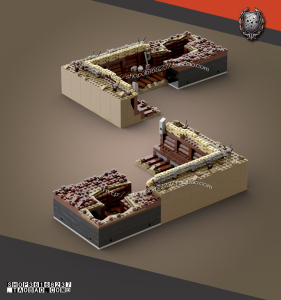 lego乐高moc电子图纸 军事系列 模块化阵地 二战步兵战壕 防空洞