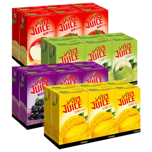 6盒装香港版进口维他Vita Juice果汁苹果芒果番石榴黑加仑味饮料