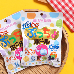 日本进口uha味觉糖悠哈混合水果汽水味夹心糖果儿童休闲小零食50g