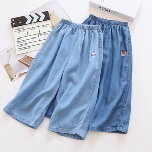 凉快~男童女童天丝棉八分阔腿裤2022夏季宝宝甩裤儿童宽松防蚊裤