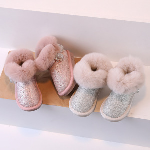 六岁七岁八岁九岁十岁女童雪地靴北方冬天加厚保暖儿童公主鞋子