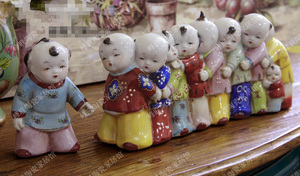 欧式老鹰捉小鸡 陶瓷彩绘家居工艺品 摆件 生日结婚礼物 瓷娃娃