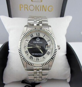 包邮proking皇冠男士男表女表手表全钢防水手表情侣表送长辈礼物
