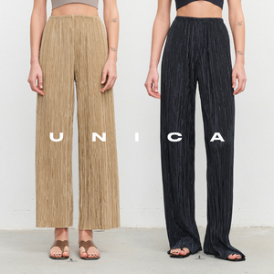 UNICA/热销过万韩国进口风琴褶一片式裸感女士凉感裤空气裤阔腿裤