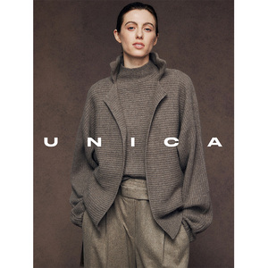 UNICA/北纬43.9度罕山白绒_纯羊绒MM时期H秀款廓形两件套毛衣