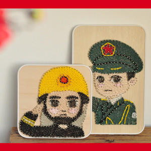 diy定制照片真人拼图画礼物创意手工制作情侣人像画图钉画1人付款395