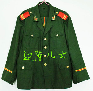 退役收藏配发正品87式武橄榄绿战士军装老式西装领铜扣夏常军服
