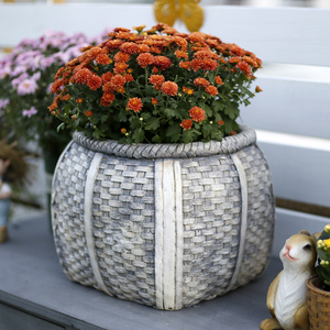 创意欧式圆花盆多肉植物花器大号大口径户外花园庭院装饰桌面阳台