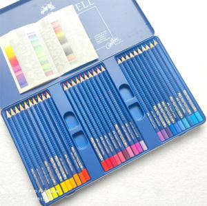 辉柏嘉FABER-CASTELL蓝色点阵铁盒 60色水溶彩铅 秘密花园水彩笔