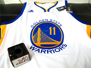 NBA 金州勇士队 克莱汤普森 Klay Thompson 亲笔签名球衣篮球服