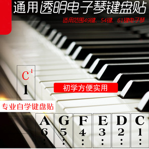 透明键贴纸 54 61键电子琴通用键盘贴手卷钢琴键贴纸