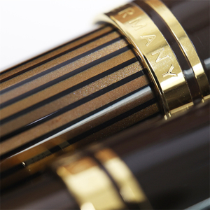 德国pelikan百利金m800钢笔 18k金尖 棕条 棕金条 顺丰包邮 礼盒