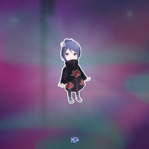 tlp反光车贴 火影忍者小南晓组织 动漫人物q版笔记本贴行李箱贴