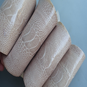 意大利浅奶棕色打蜡鸵鸟脚皮宽11-13cm真皮皮料diy手工用料皮革料