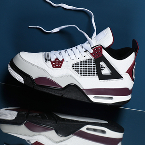 鸿星尔克aj官方旗舰店官网正品男鞋冬季aj4大巴黎23康扣3高帮篮球