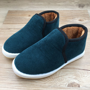 手工布棉鞋男女冬舒适加绒加厚高帮情侣懒人鞋防滑中年妈妈保暖鞋