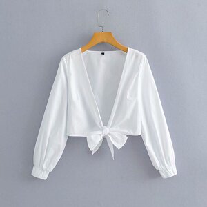 长袖衬衫女前打结