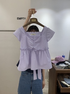 韩国直邮EMPTY东大门代购24春夏女装甜美绑带套头无袖衬衫上衣