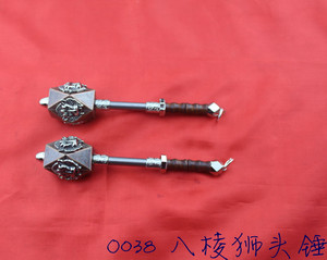 中国古兵器(微型武术博览)手工艺 八棱狮头锤 长18cm