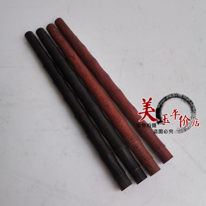 新款 老式紫檀木烟杆 竹节杆 传统纯铜旱烟袋 男士烟具配件烟杆
