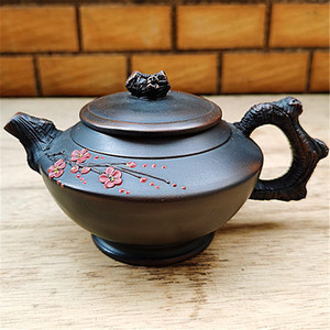 《马琳》云南建水紫陶马琳老师原矿纯手工传统复古根艺梅花茶壶