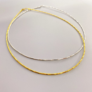 日韩ins新款简约纯色时尚锁骨颈链女黄铜真空电镀18k真金白金项链