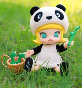 现货包邮popmart泡泡玛特茉莉molly成都限定熊猫 bjd关节娃娃