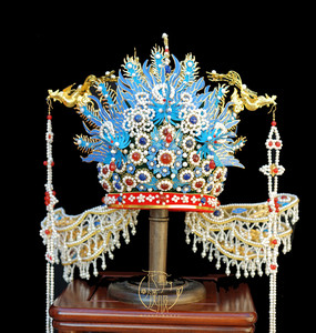 凤冠出租【六龙三凤冠】橙子和茶新娘汉服古风明制婚礼发冠1f0372