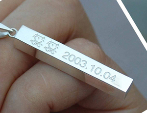 手工diy饰品名字母项链刻字银条925纯银生日礼物定制做男女做